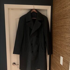 Macy's Charcoal Double-Breasted Pea Coat